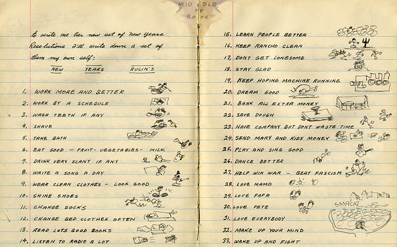 Woody Guthrie New Year Resolutions